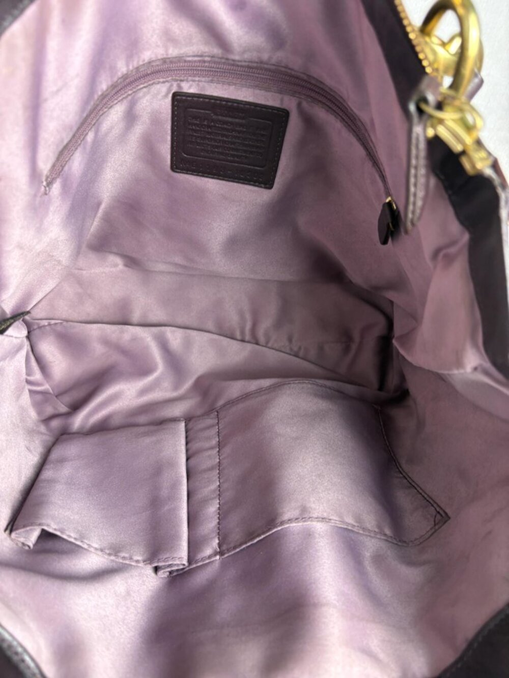Coach Kristin Spectator Zip Tote in Eggplant/Ostrich Embossed and Patent Leather - Picture 13 of 16